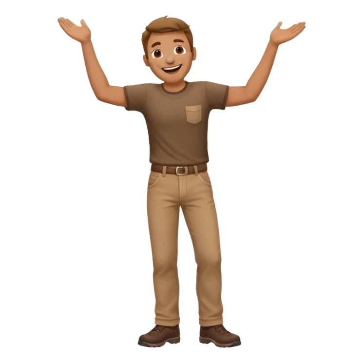 Laughing Man with brown dirt on pants sticker