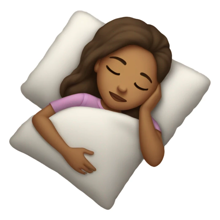 Sleeping girl on pillow sticker