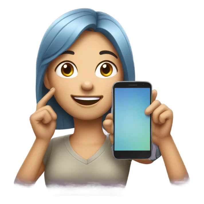 Girl talking on smartphone emoji sticker