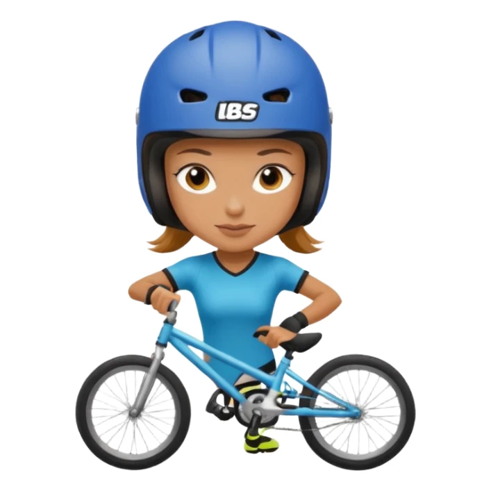 BMX rider woman with helmets sticker