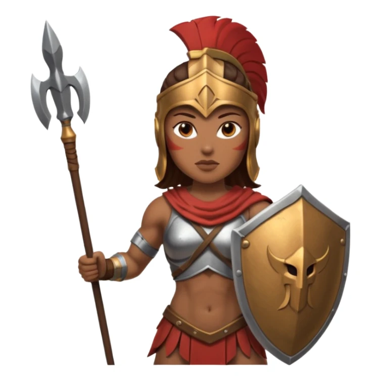 woman spartan warrior holding spear and shield sticker