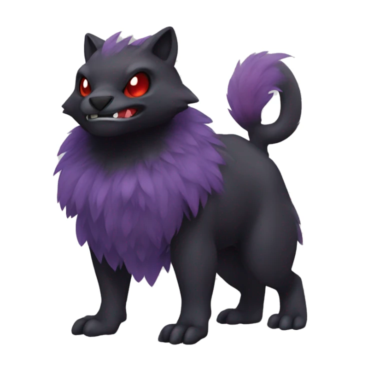 Cute cool dark black red purple animal hybrid Fakemon full  body sticker
