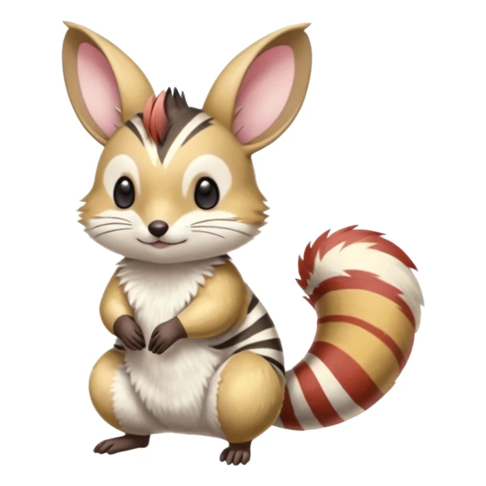 Tropical Exotic Colorful Minccino-Numbat-Pachirisu-Emolga-fusion  sticker