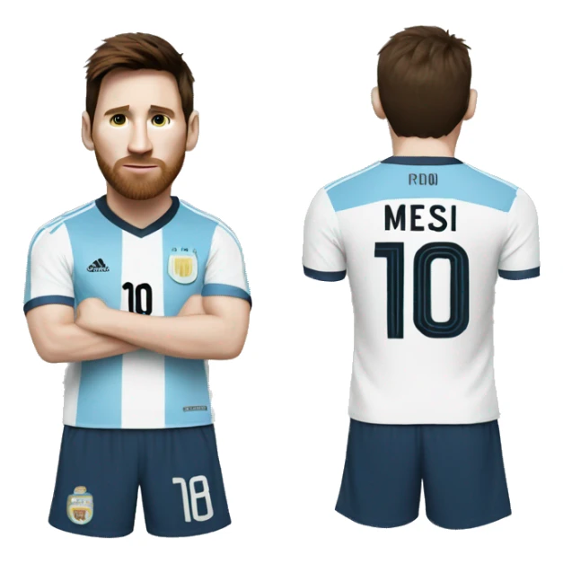 messi with argentina's t-shirt sticker