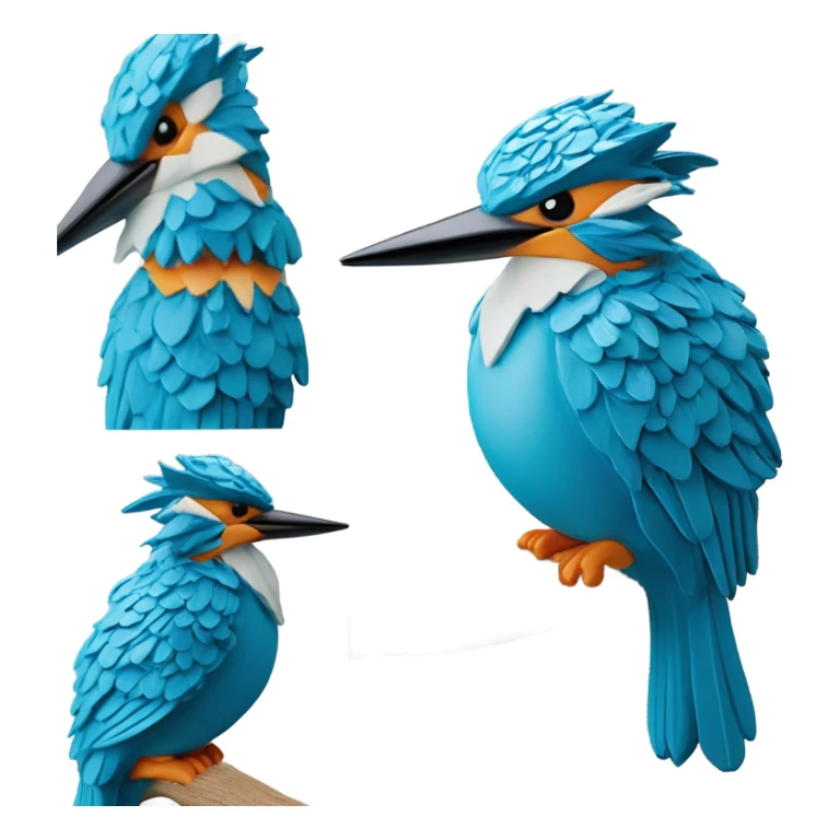 Kingfisher made of blue cheese sticker