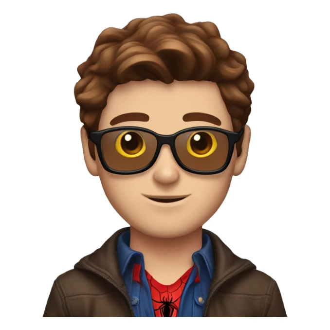 handsome brown hair spiderman head to toe  sticker