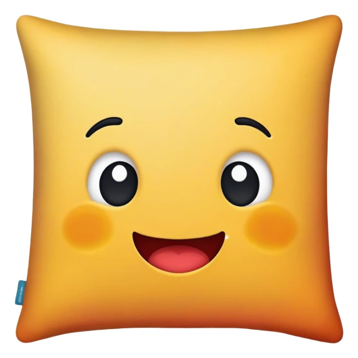 A colorful pillow yawning with a playful, cozy expression sticker