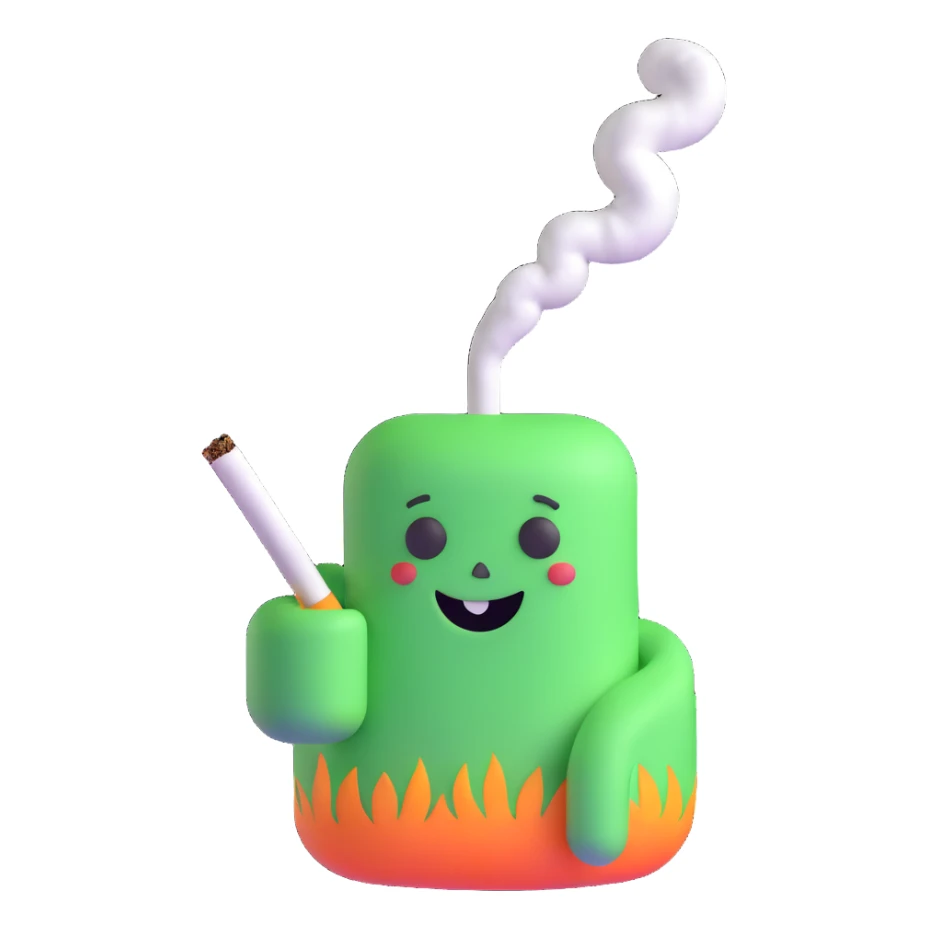 marshmallow OG character smoking weed sticker