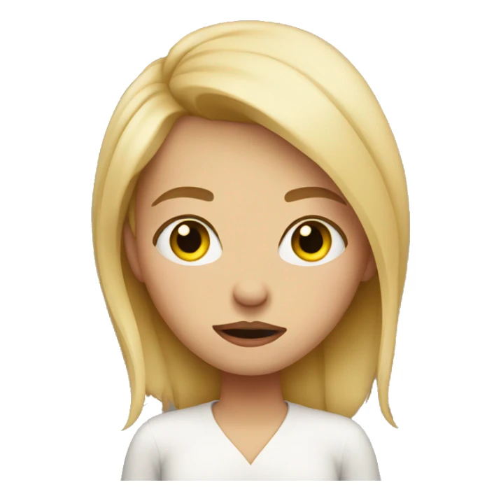 blonde girl rolling her eyes sticker