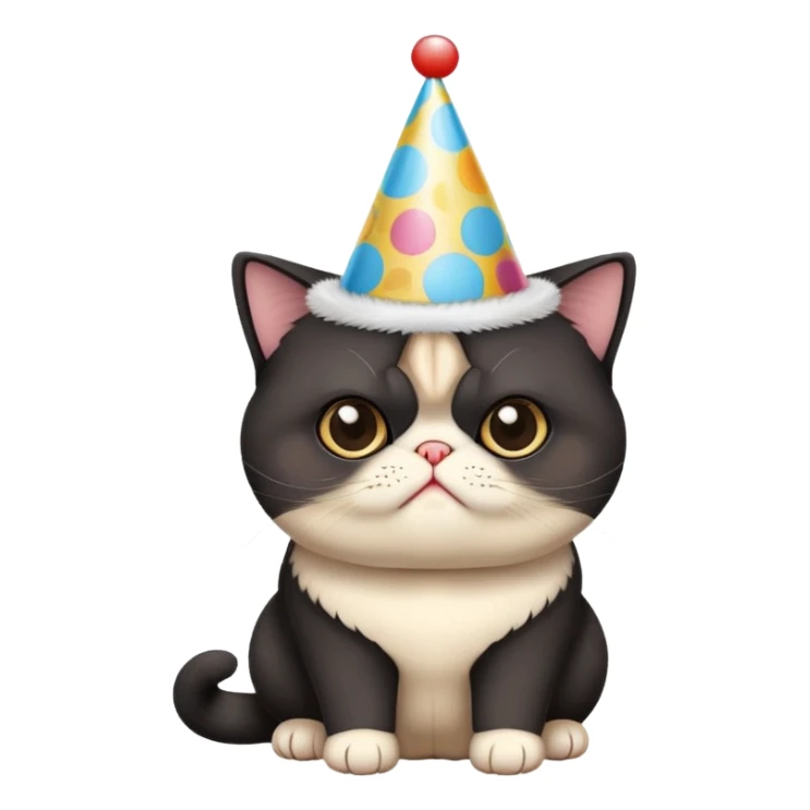 All black exotic shorthair birthday sticker