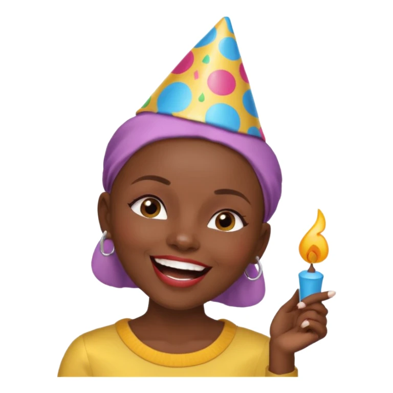 Classic mustang dark women with shaved head sing happy birthday sticker