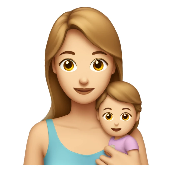 Light brown hair mom with baby  sticker