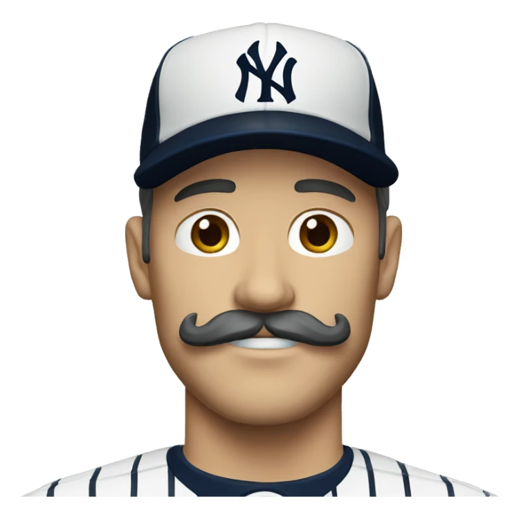 White man with mustache New York Yankees  sticker