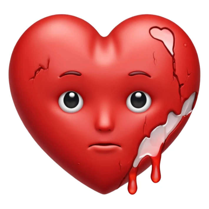 Melting heart pain heart without facce sticker