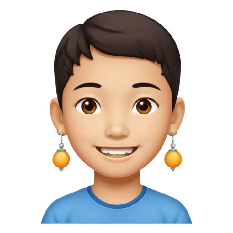 zesty short chinese kid with earings sticker