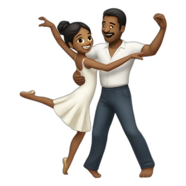 dancing girl with her husband sticker