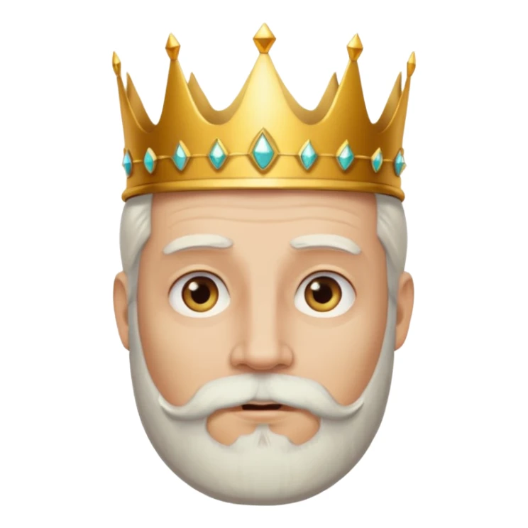 Homem barba branca coroa na cabeça sticker