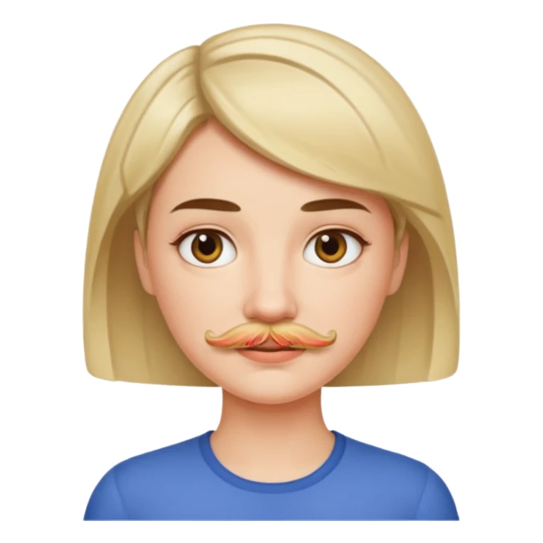 Women short hair with mustache sticker