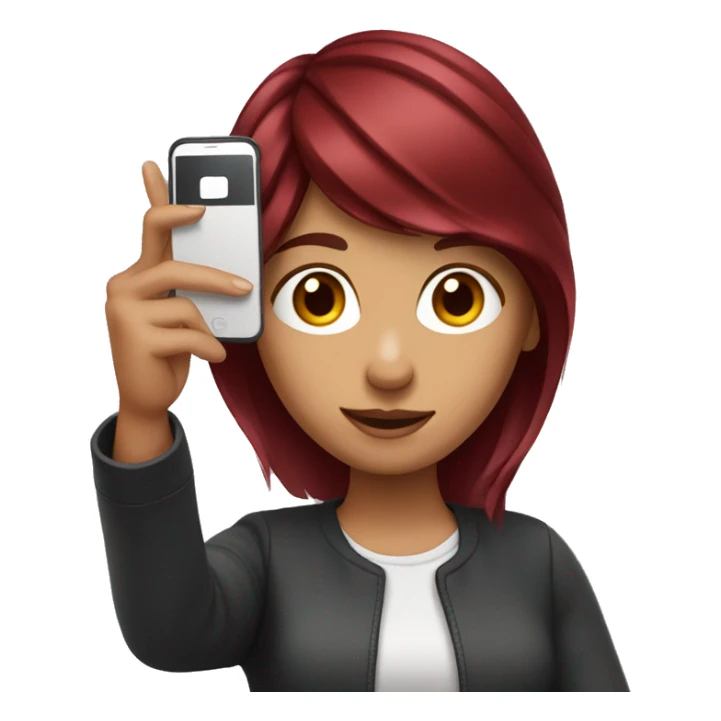 Burgundy haired Girl taking selfie with her phone sticker