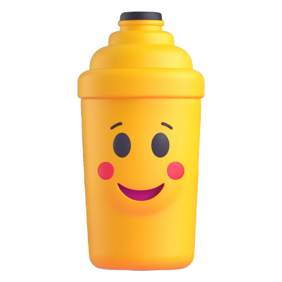 protein shaker bottle, 3D emoji style sticker