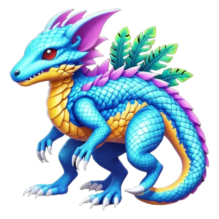 exotic tropical cyber-Protogen-Fakémon-Vernid-creature sticker