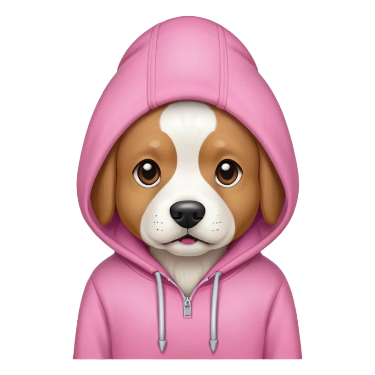Dog wearing a pink hoodie  sticker