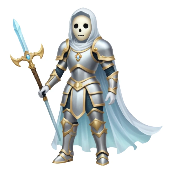 ghost with armor about to embark on an adventure  sticker