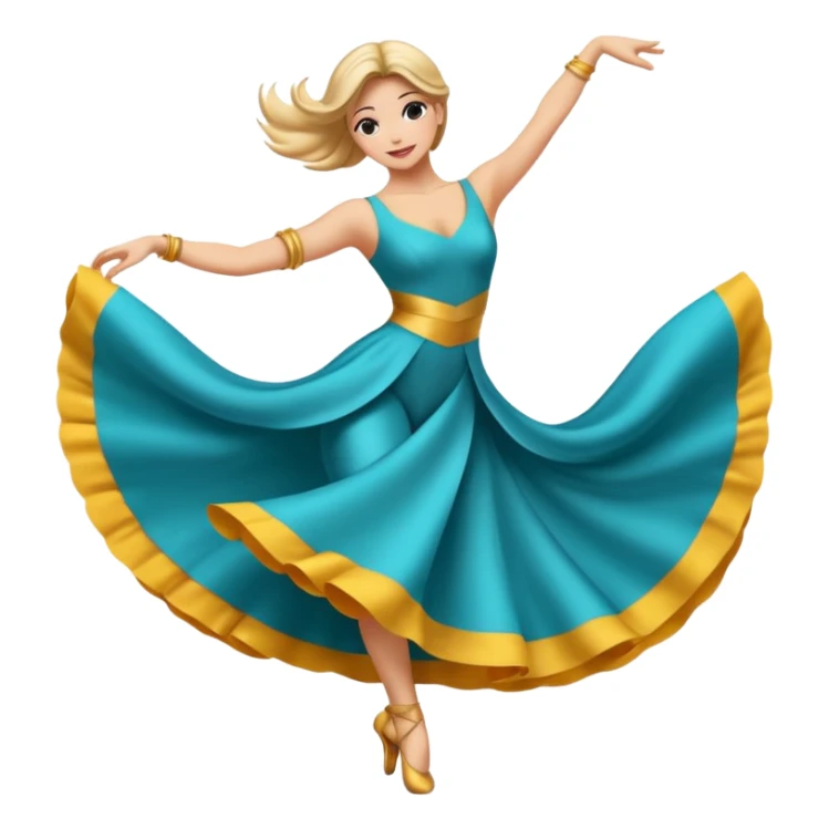 Emoji estilo ilustración de una mujer practicando danza aérea en tela, colgada en telas de seda, pose elegante, expresión feliz, estilo emoji moderno, colores suaves, fondo simple sticker