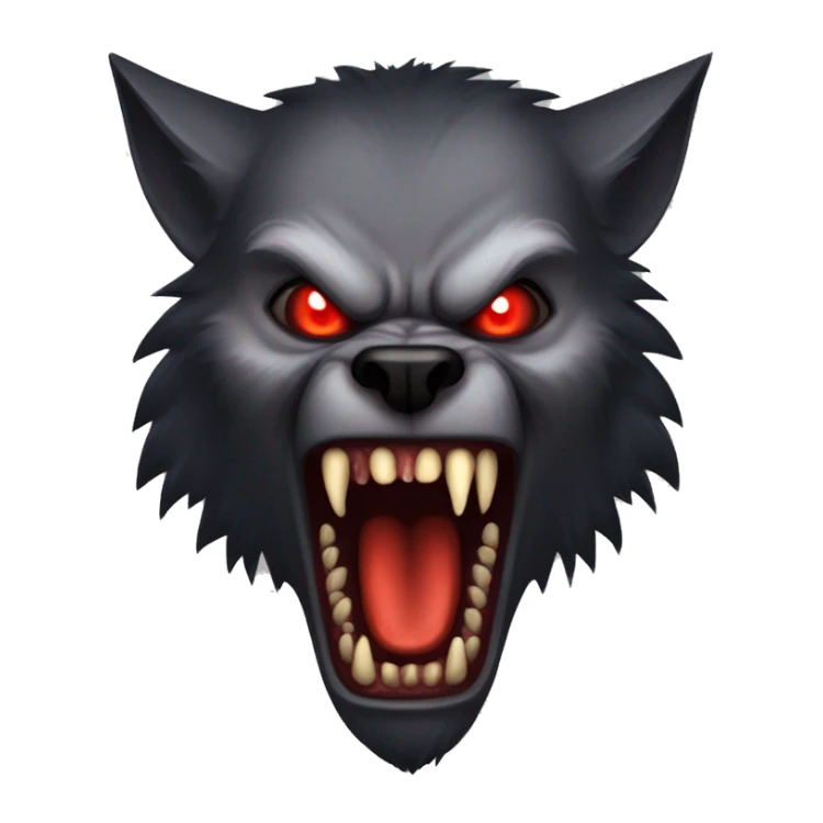 werewolf creature glowing red eyes sharp fangs and sharp paws scary sticker