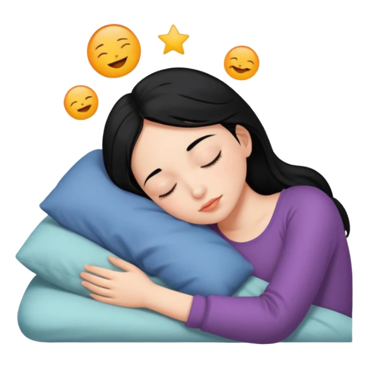Girl with black hair sleeping sticker