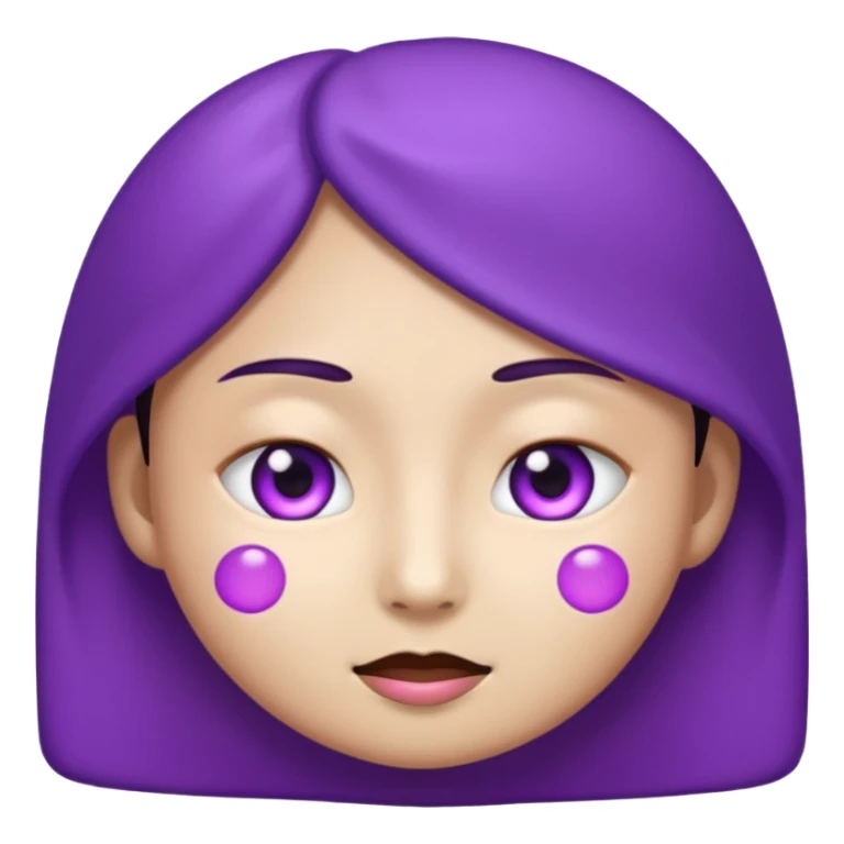 purple face emoji with shiny open eyes mystical asian sticker