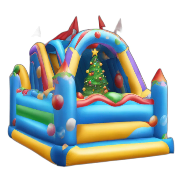 Bouncy castle with christmas sticker