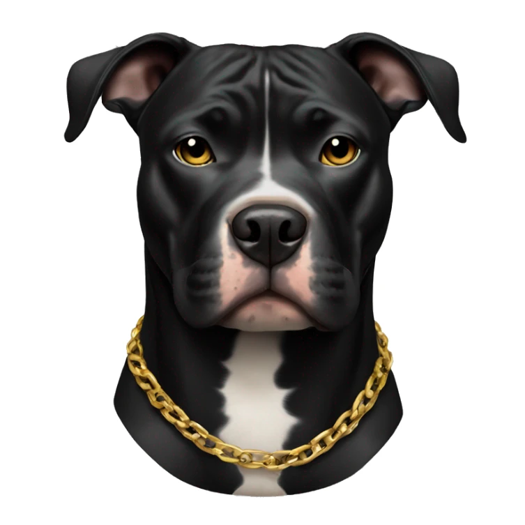 A black pitbull with a gold chain  sticker