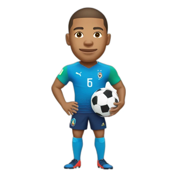 Mbappe entrain de soulever la coupe du monde et l euro en même temps sticker