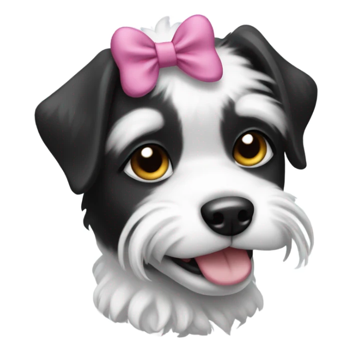 Black and white dog with hairbow sticker