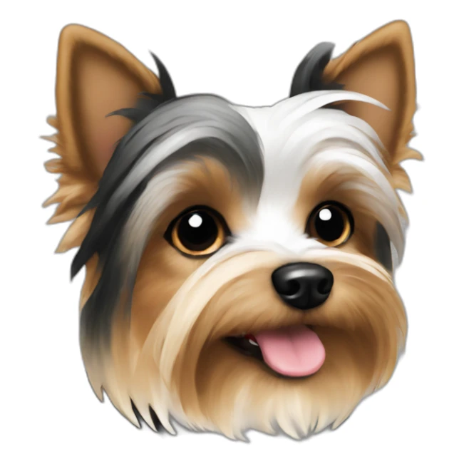 yorkie parti white black tan sticker