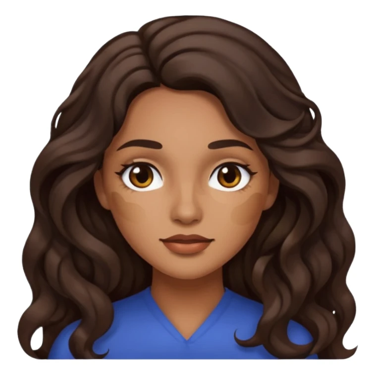 Uma mulher morena de cabelo onduladoe longo com um sinal na bochecha sticker