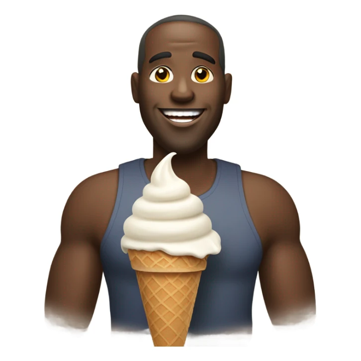 Fat black dude eating ice cream  sticker