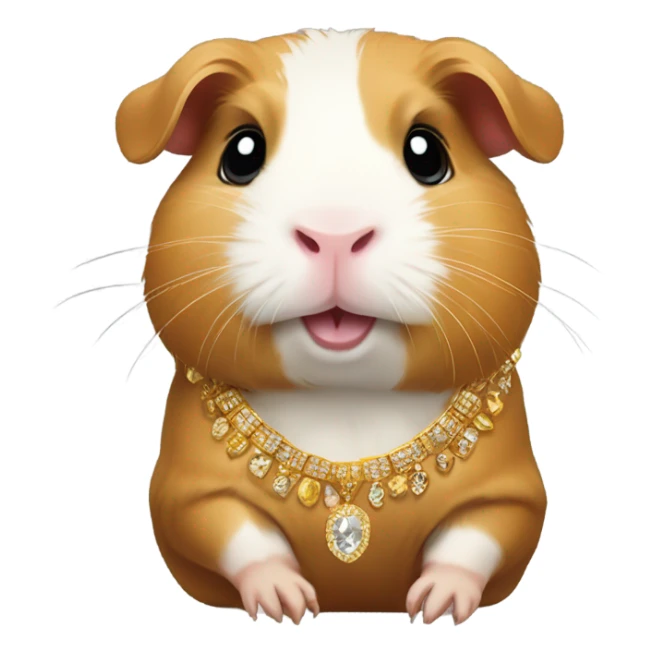 guinea pig with gold jewelry  sticker