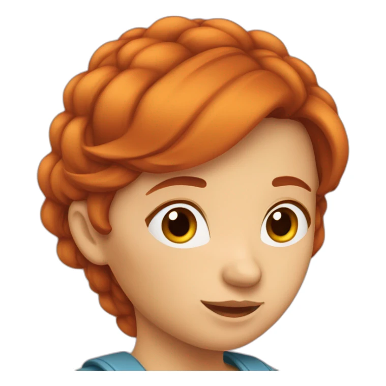 Fille rousse cheveux détachés qui dort sticker