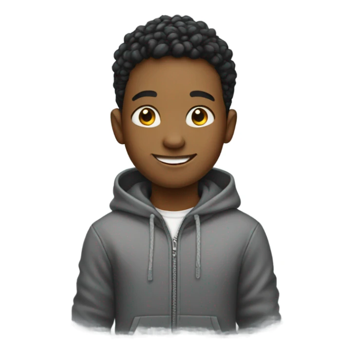 smiling boy in stylish hoodie sticker