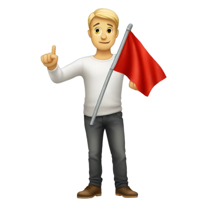 Guy with an hand like this ✊🏼 and a red flag sticker