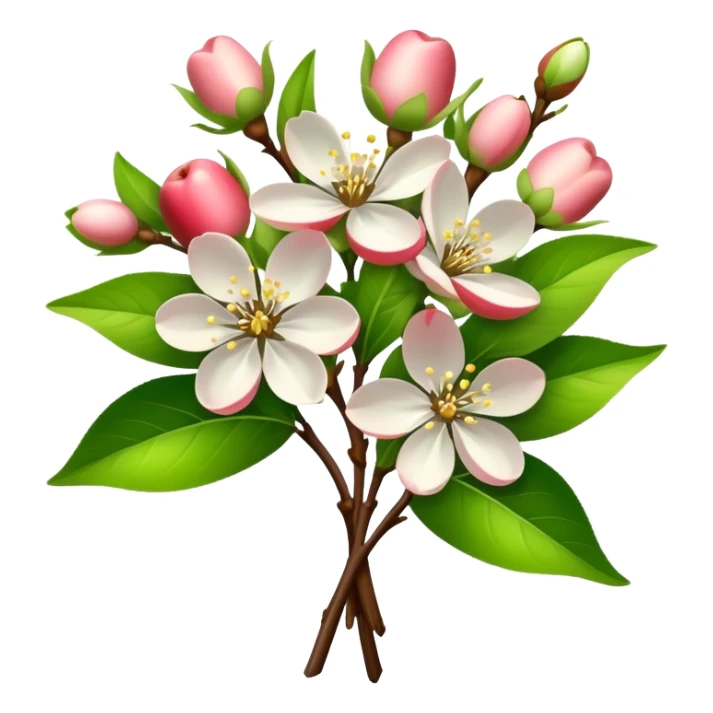 bouquet Apple blossom, luxuriant, stem, leaf, bud sticker