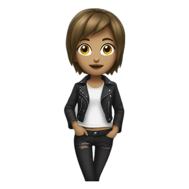 Rocker with short hair Young Girl sticker