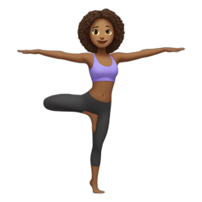 Yoga pose standing on one leg with other in air sticker