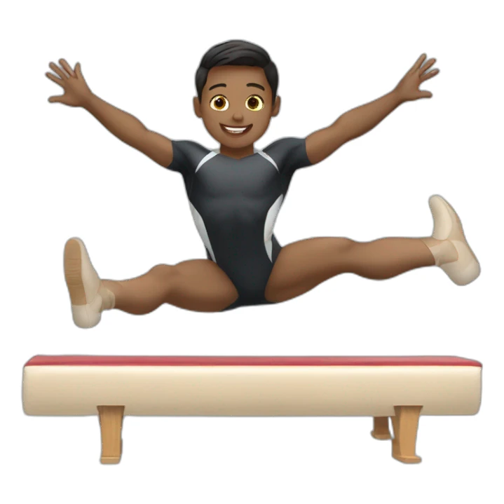 Boy Gymnast who is doing pommel horse sticker