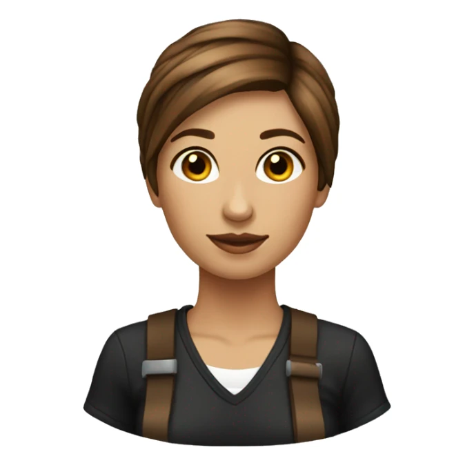 Brown hair tattoo artist female sticker