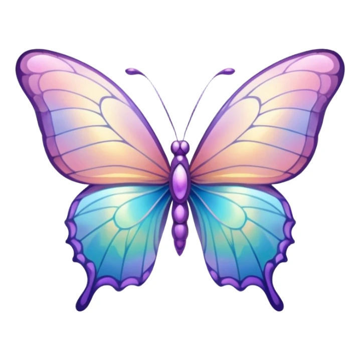 Shiny Glossy Pastel Gradient Hue Iridescent Crystal Butterfly sticker
