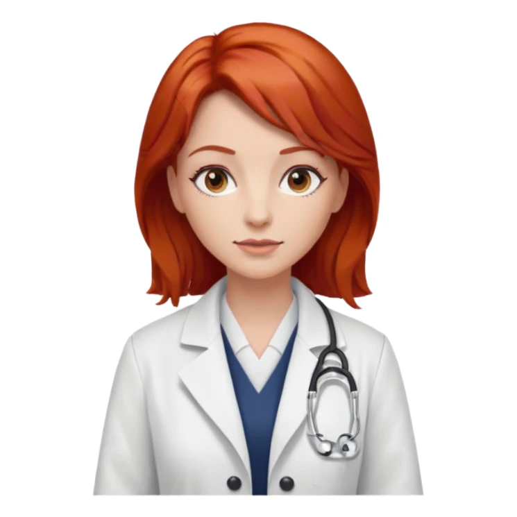 woman, red hair, classic, doctor sticker