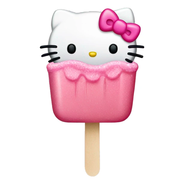 Hello kitty popsicle with pink frosting and sprinkles  sticker